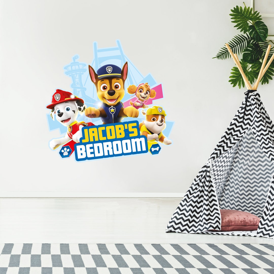 Paw Patrol Wall Sticker Group Personalised Name Wall Decal Etsy