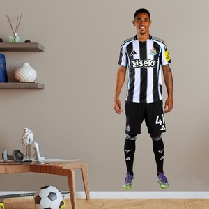 May include: A person wearing a black and white striped soccer jersey with the word "Kisela" on the front. The person is also wearing black shorts with the number "41" on the leg, black socks, and purple sneakers. The jersey has a black collar and white stripes.