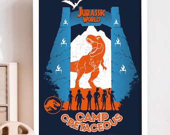 ジュラシック パークの象徴的な門のアート プリント - 日没 - クリス