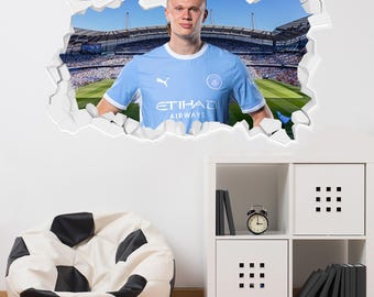 Manchester City Wall Sticker - Erling Haaland 26/27 Broken Wall Decal