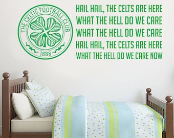 Celtic Football Club Crest & Celts Song + Celtic Wall Sticker Set