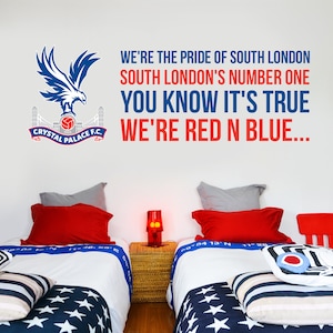 Crystal Palce Football Club - Crest & &#39;Pride Of South London&#39; Song Wall Sticker