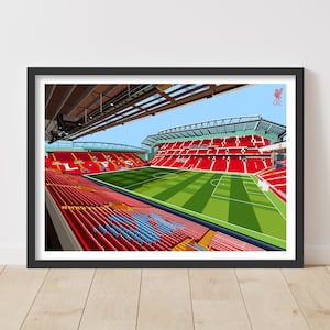 Liverpool FC Print - Anfield Illustration Inside Stadium Poster LFC Football Art