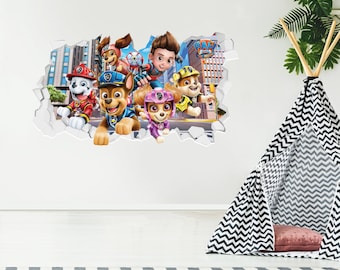 Pegatina de pared rota del grupo de películas de Paw Patrol City