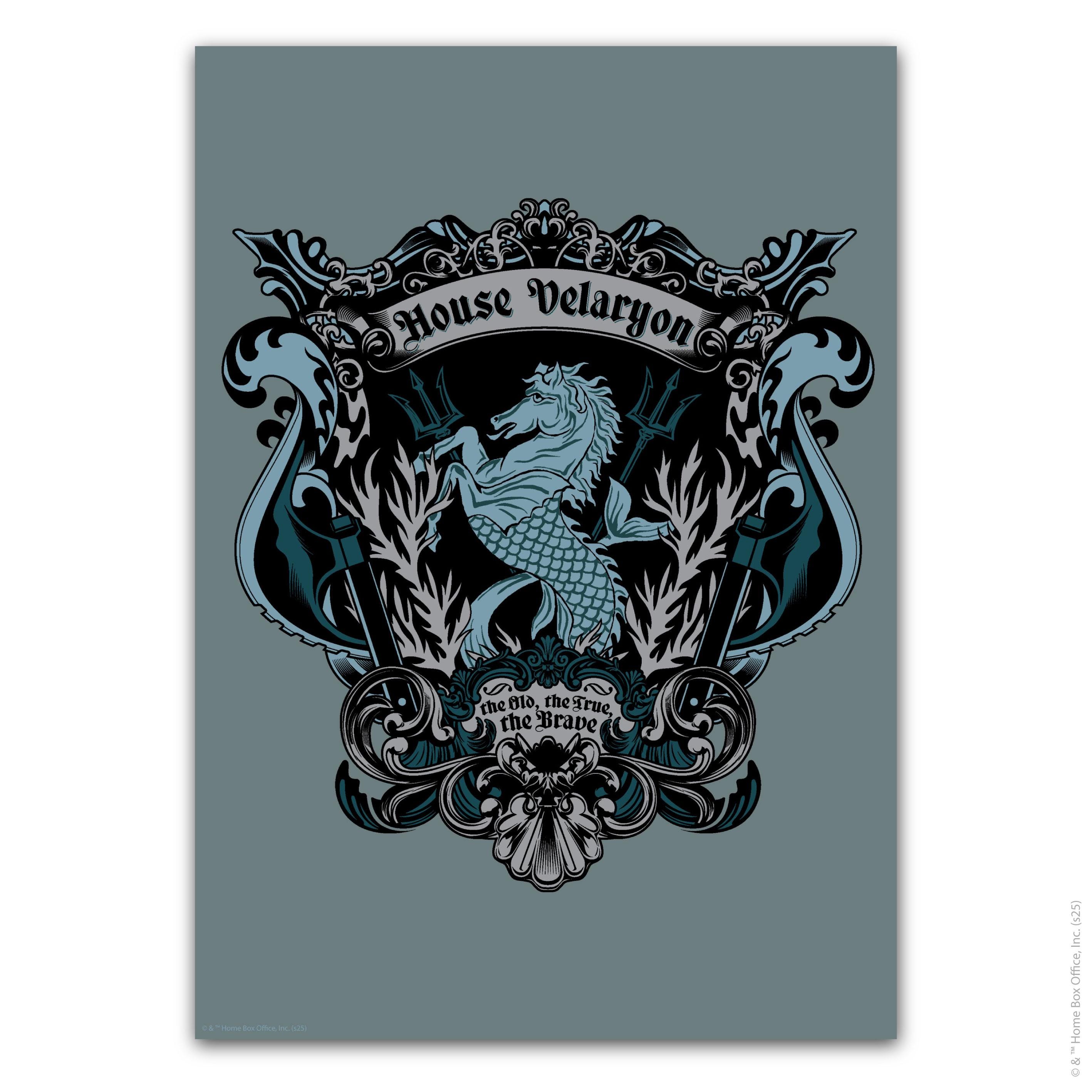 Game Of Thrones Print House Velaryon Crest Poster Wall Art Etsy Il B4b0 