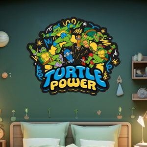 Teenage Mutant Ninja Turtles Wall Sticker - Turtle Power Group Decal TMNT Art