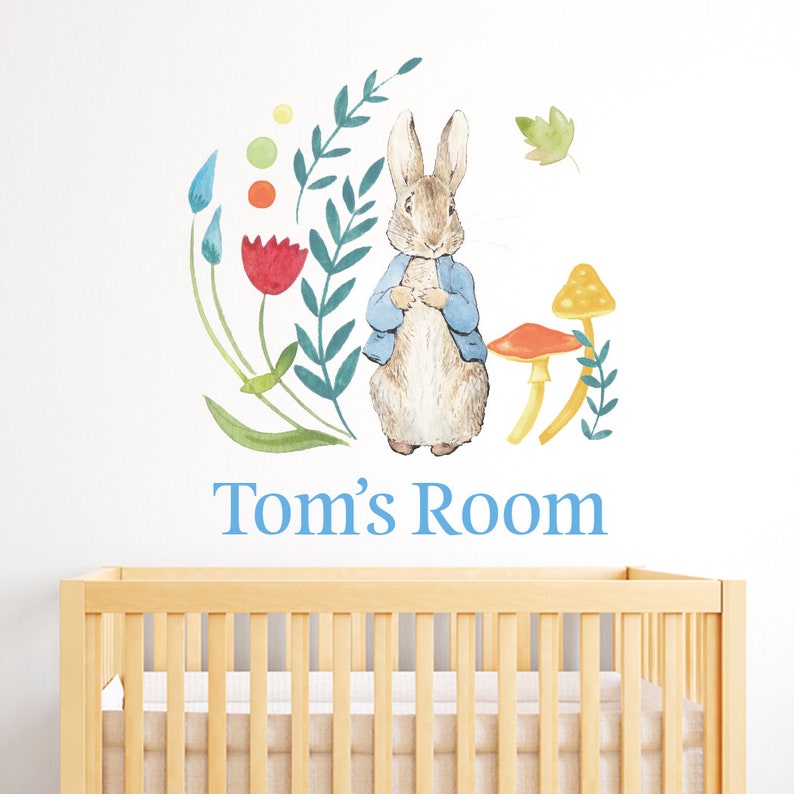Official Peter Rabbit Personalised Wall Sticker Mural PB003 Etsy
