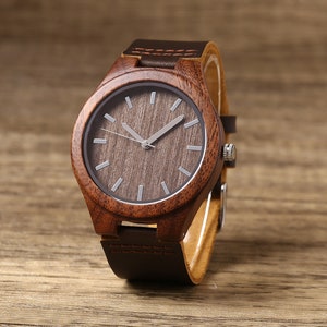 Groomsmen Watch, Personalized Walnut Wooden Watch, Groomsmen Proposal Gifts, Optional Watch Box, Custom Groomsman Gift, Best Man Gift image 2