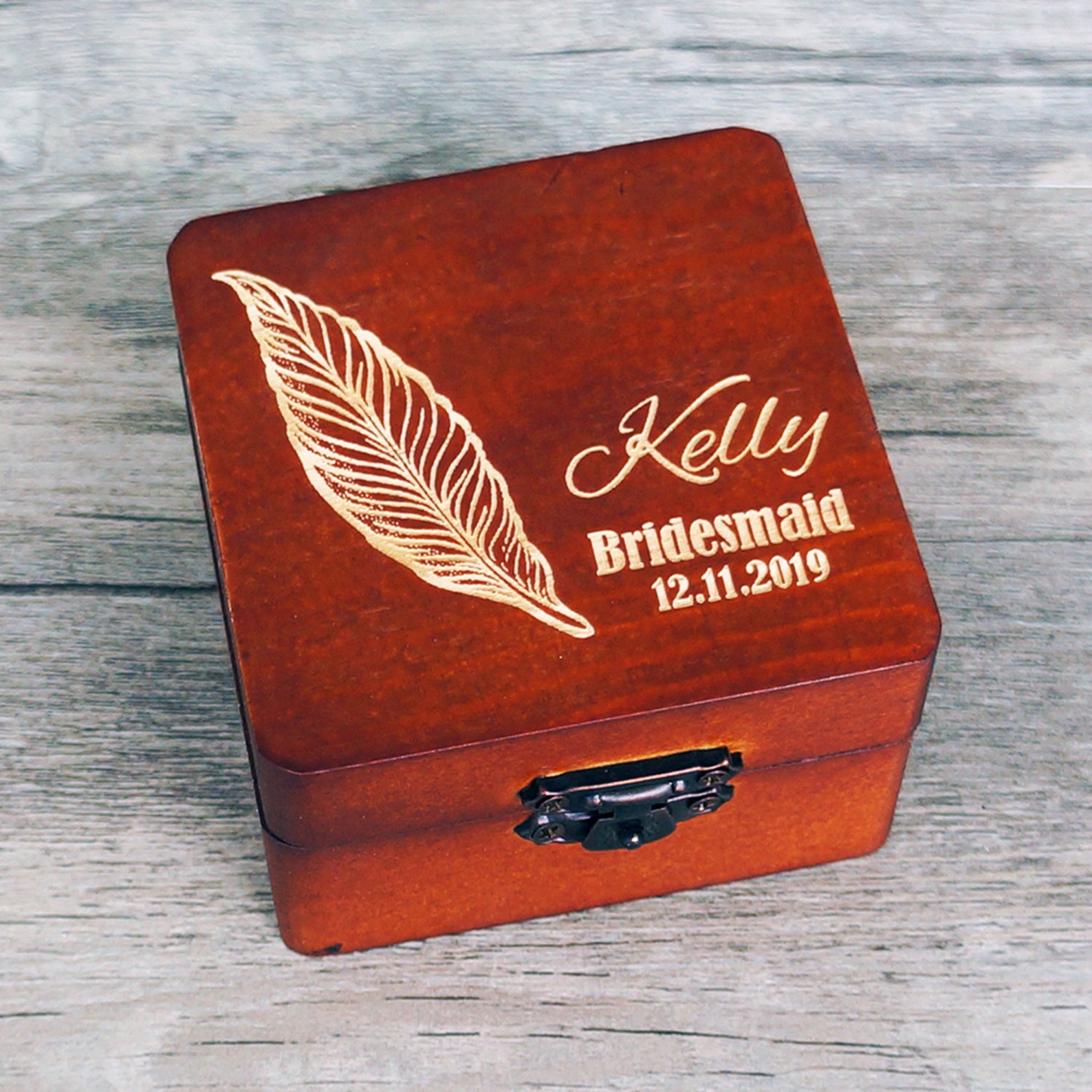Personalized Wooden Womens Gift Box Engraved Wood Jewelry Etsy