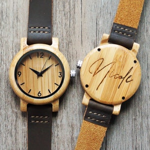 Reloj de madera para mujer con caja de madera opcional, relojes personalizados para mujer, regalo de dama de honor, regalo de novia, regalo de madre, regalo de Navidad imagen 1