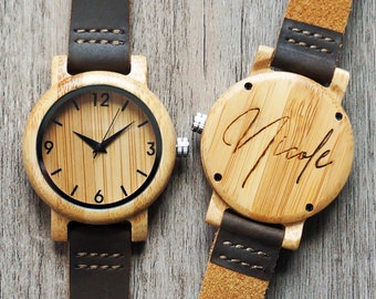 Wooden Womens Watch with Optional Wooden Box, Personalized Watches for Women, Bridesmaid Gift, Girlfriend Gift, Mother Gift, Christmas Gift