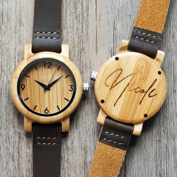 Montre en bois pour femme avec boîte en bois en option, montres personnalisées pour femme, cadeau de demoiselle d'honneur, cadeau de petite amie, cadeau de mère, cadeau de Noël