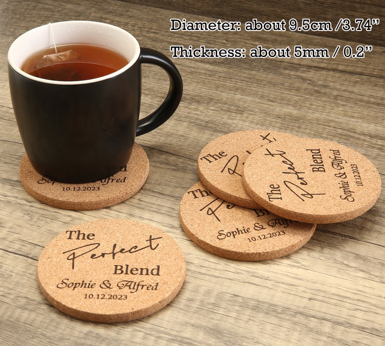 Bulk Personalized Cork Coasters Wedding Favors for Guests Etsy