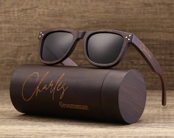 Personalized Polarized Full Frame Bamboo Floating Sunglasses Wooden Sunglasses, Engraved Unisex Sunglasses, Mens Gift, Groomsmen Sunglasses