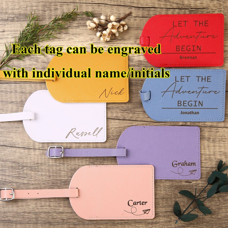 Set of 10 Bulk Personalized Wedding Favors for Guests, Custom Couple Luggage Tags, Bridal Shower Gift, Party Favors, Business Promotional image 2