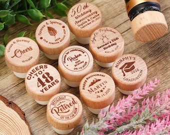 50, 100 Wine Stoppers, Wedding Favors for Guests, Personalized Bridal Shower Gift, Party Favors, Business Promotional Items