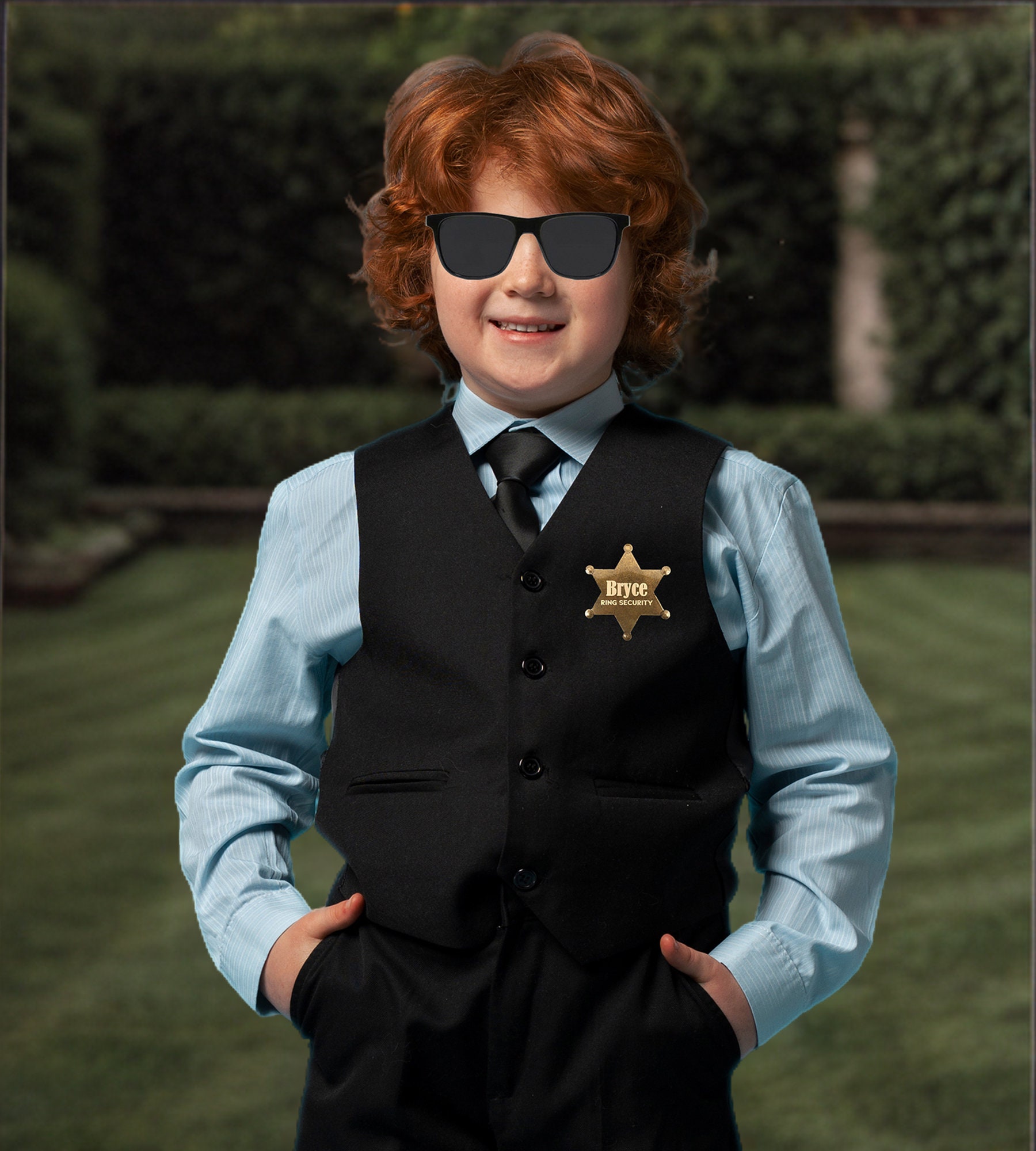 Personalized Ring Bearer Sunglasses with Badge, Kids Flower Girl Sunglasses, Junior Groomsman Gift, Page Boy Sunglasses, Ring Bearer Gift