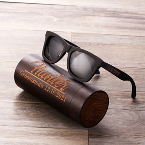 Personalized Polarized Vintage Full Frame Wooden Floating Sunglasses, Engraved Sunglasses, Groomsmen Gift, Groomsmen Sunglasses, Groom Gift