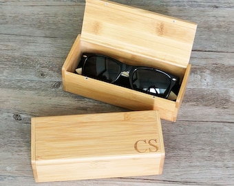 Gepersonaliseerde houten bril case, gegraveerde glazen doos, houten zonnebril doos, houten zonnebril case