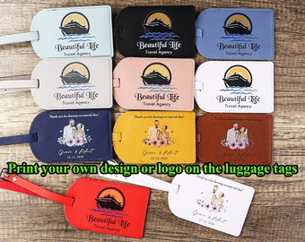 Set of 5 10 50 Custom Luggage Tags, Corporate Gifts, Personalized Bridesmaid Gifts, Bulk Wedding Favors, Bridal Shower Gifts, Giveaway Gifts