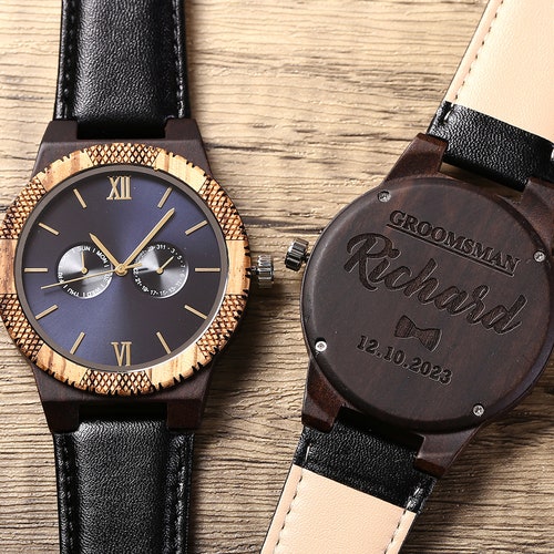 Groomsmen Gifts Leather Watch Personalized Watches for Men Etsy