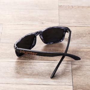 Personalized Polarized Wooden Sunglasses, Wooden Cylinder Sunglasses Box, Engraved Unisex Sunglasses, Wood Box, Mens Gift, Groomsmen Gift image 2