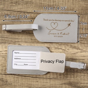 Set of 10 Bulk Personalized Wedding Favors for Guests, Custom Couple Luggage Tags, Bridal Shower Gift, Party Favors, Business Promotional image 7