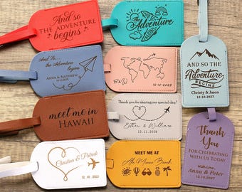 Juego de 10 obsequios de boda personalizados a granel para invitados, etiquetas de equipaje personalizadas para parejas, regalo de despedida de soltera, obsequios de fiesta, promoción empresarial