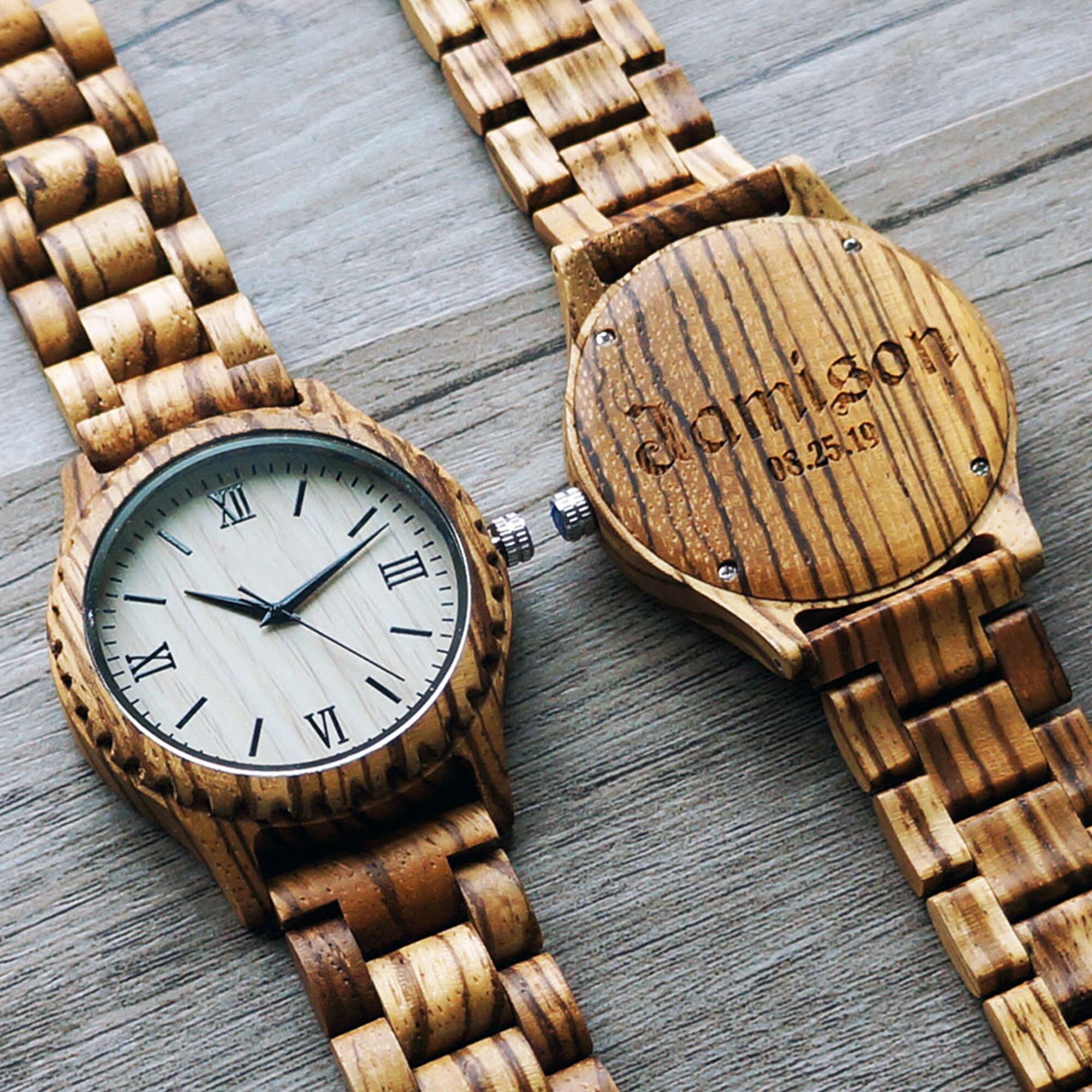 zebra wood watch