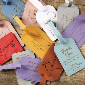Set of 10 Bulk Personalized Wedding Favors for Guests, Custom Couple Luggage Tags, Bridal Shower Gift, Party Favors, Business Promotional image 3