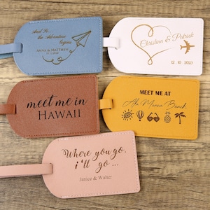 Set of 10 Bulk Personalized Wedding Favors for Guests, Custom Couple Luggage Tags, Bridal Shower Gift, Party Favors, Business Promotional image 5