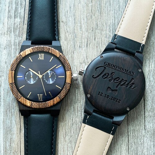 Groomsmen Gifts Mens Watch Engraved Watch for Men Best Man Etsy