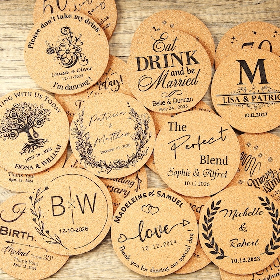 Round Cork Coasters Wholesale, Personalized Cork Coasters