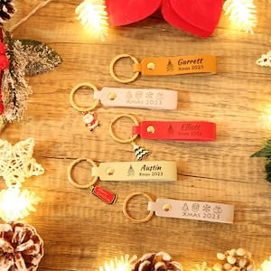 Custom Leather Key Chain, Xmas Gifts for Guests, Personalized Key Ring, Birthday Gift, Bulk Party Favors, Gift for Her, Gift for Him