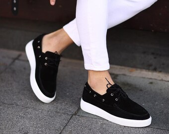 Women's koifish shop boat shoe black