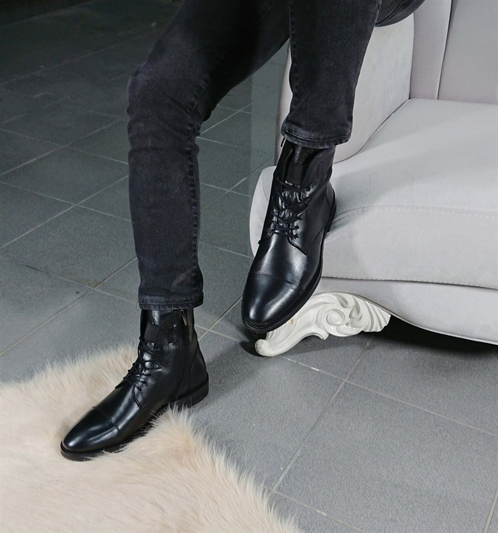mens leather boots uk