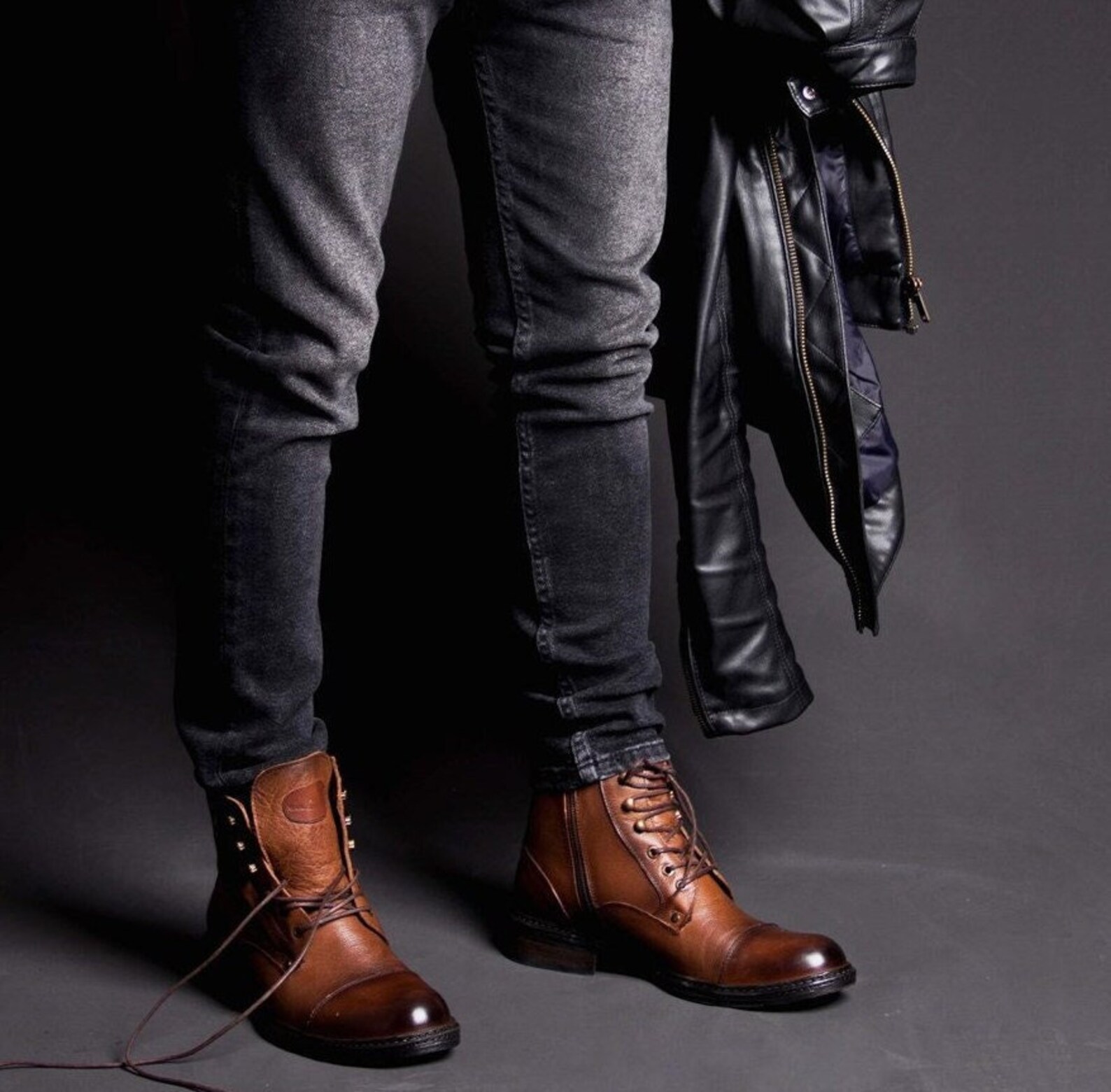 Mens Leather Boots Handmade Boots Zipper Geniune Leather Etsy