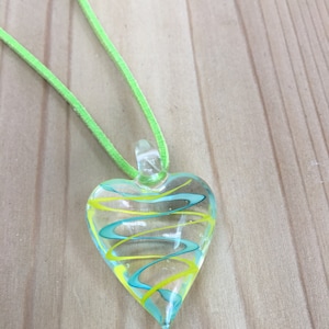 Lampwork Glass Heart Pendant Necklace, Glass Pendant, Crystal Pendant Necklaces, Heart Pendant, Perfect Gift