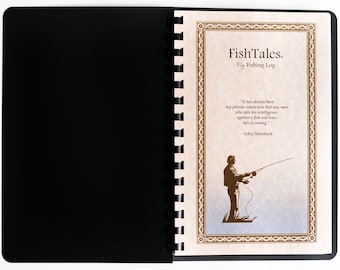 Pink Logo Fly Fishing Log Book by FishTales Fishing Logs - A Comb Bound Fishing Journal - "Catch a Memory You'll Love to Share"
