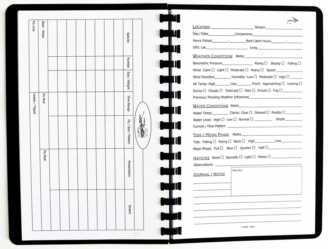 Fly Fishing Log Book by Fishtales Fishing Logs A Comb Bound Fishing