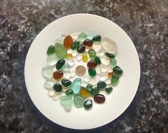 63 beautiful Seaham seaglass mix up seaglass, big and small English seaglass.