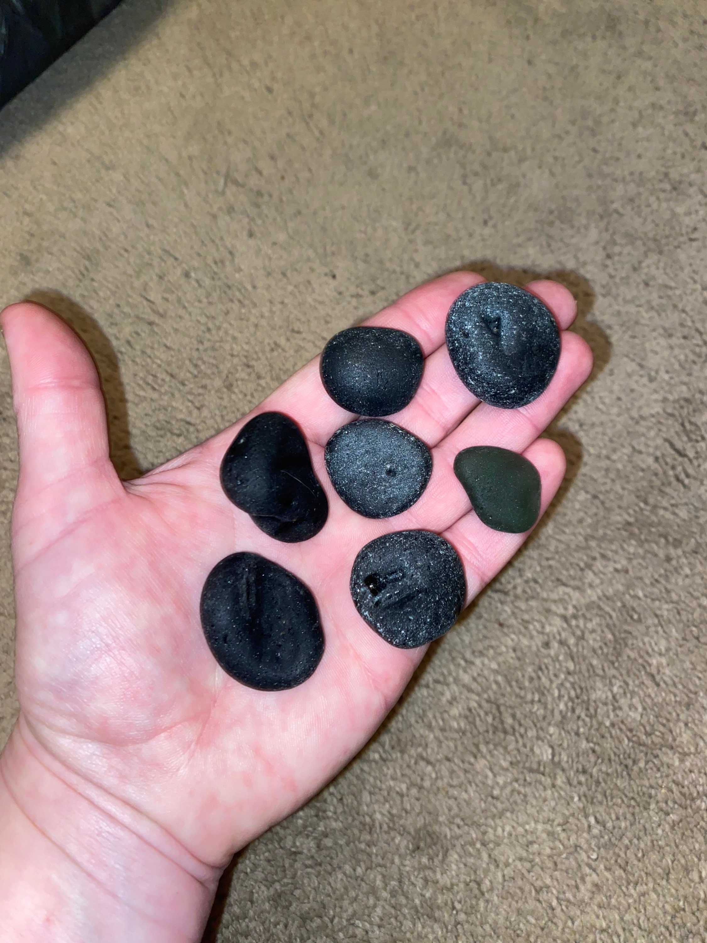 7 Black Black Seaglass Pirate Glass Pieces Secret Seaglass Etsy