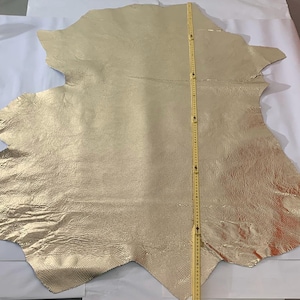 DOUBLE face GOLD and REPTILE back lamb Italian Lambskin skins hide Leather 10SF big!