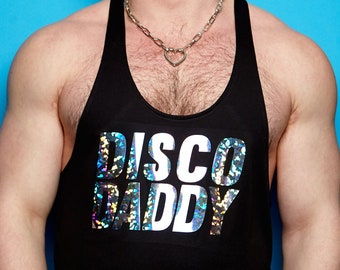 Disco Daddy, sparkle on black - Tank