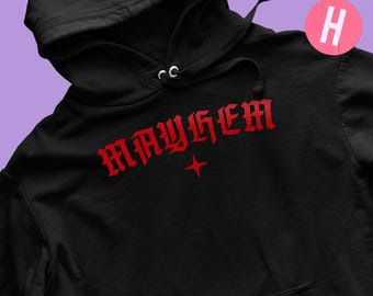 Sudadera con capucha estilo gótico Mayhem, sudadera con capucha de Mayhem Ball