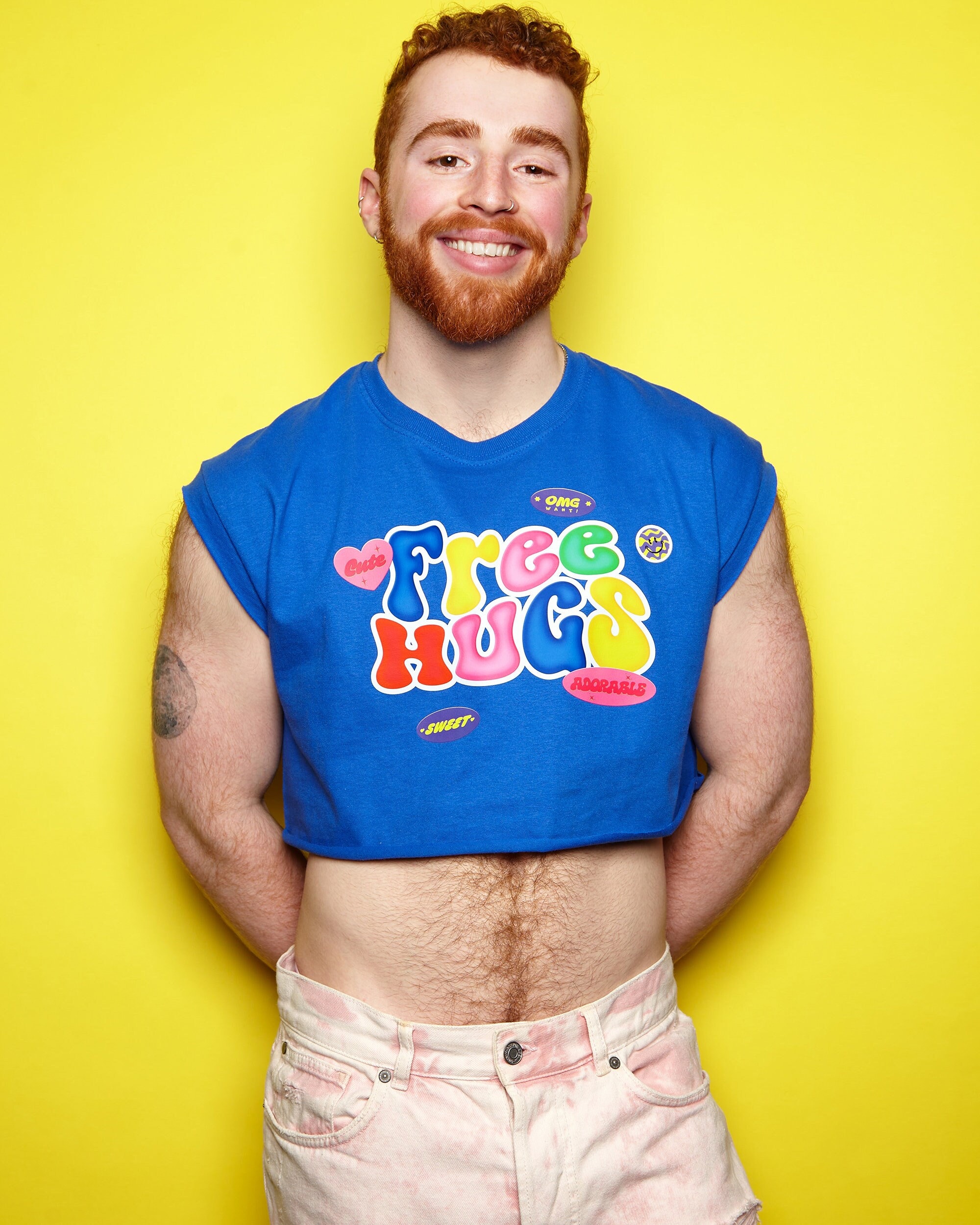 Free Hugs - Blue Crop - Etsy