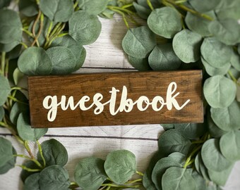 Rustic Wood Guestbook Sign | Wedding Table Decor