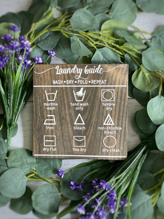 Laundry Symbol Guide Sign | Etsy