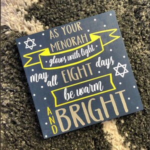 As Your Menorah Glows With Light Sign | Hanukkah Sign | Holiday Sign | Rustic Hanukkah Sign