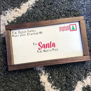 Letter To Santa Sign | Christmas Sign | Holiday Sign | Wood Sign | Framed Wood Sign